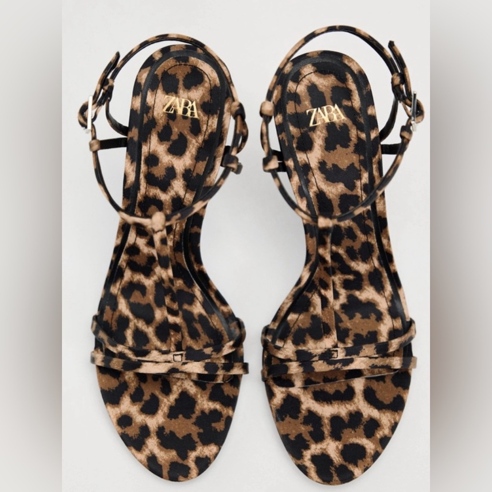 Zara Animal Print Heeled Sandals NWT EU39/US8 - Picture 3 of 9